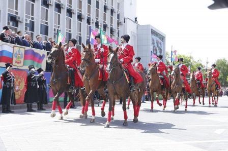Делегация Тбилисского района приняла участие в параде Кубанского казачьего войска